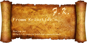 Fromm Krisztián névjegykártya